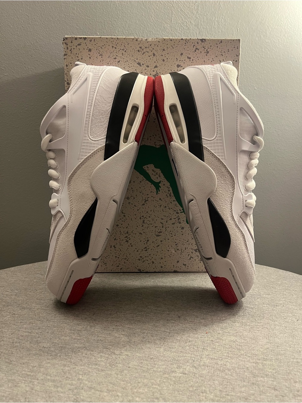 Nike Air Jordan 4 RM White Varsity Fire Red Black Mens Shoe Size 11.5 FQ7939-102 - Picture 8 of 12